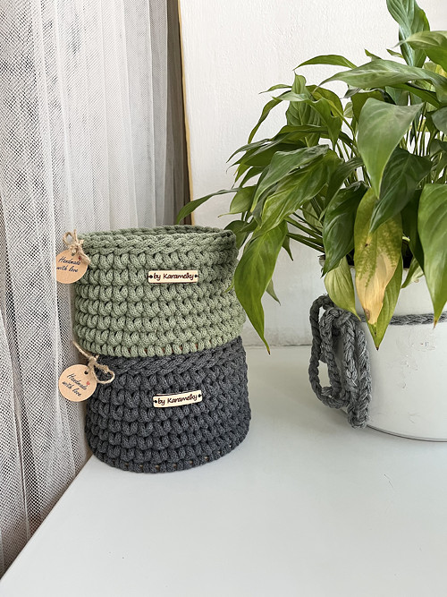 Hackovaný košík 1 ks 18cm — foto 2