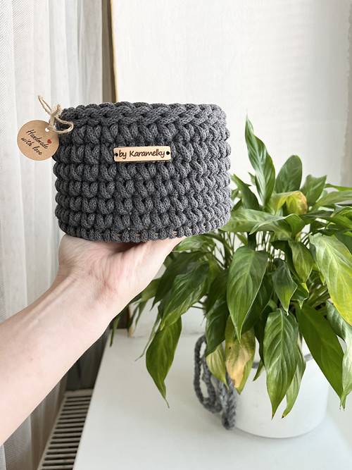 Hackovaný košík 1 ks 18cm — foto 3