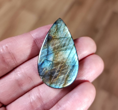 Labradorit, ID 3205, 40x22 mm — foto 2