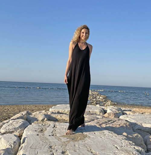 Černé ramínkové šaty - dlouhé — foto 6