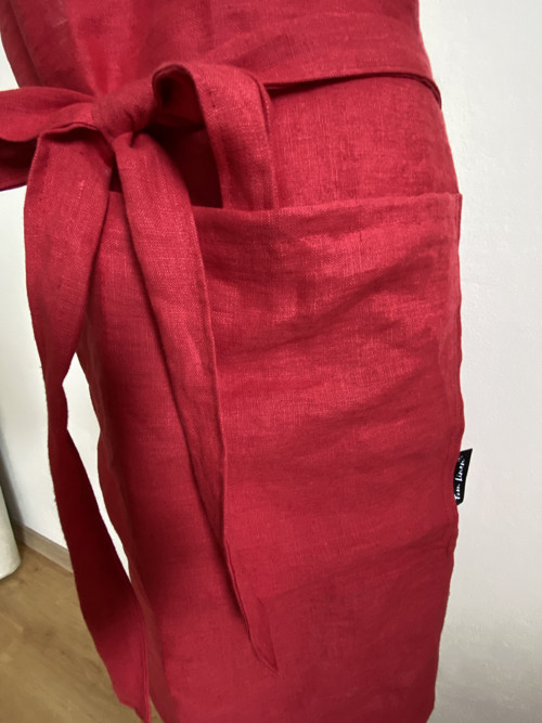 Lněná zástěra Červená — foto 5