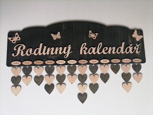 Rodinný kalendář mořený - černý — foto 2