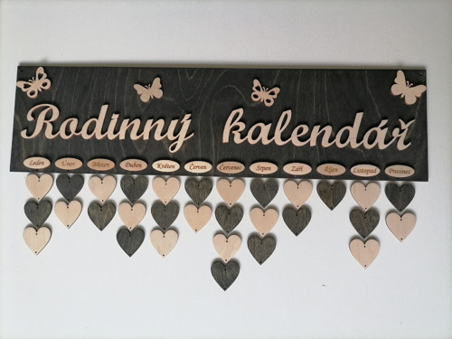 Rodinný kalendář mořený - černý — foto 2