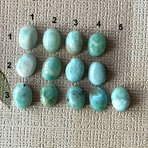 Larimar pravý kabošon ovál / 9x7mm — foto 2