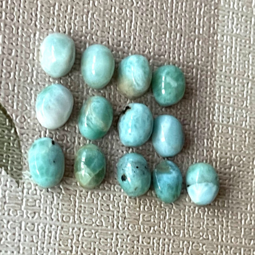 Larimar pravý kabošon ovál / 9x7mm — foto 4