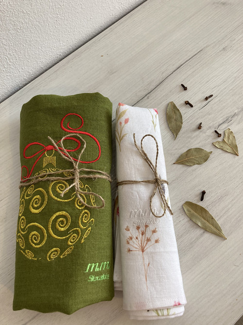 Ľanová utierka 1x Khaki — foto 3