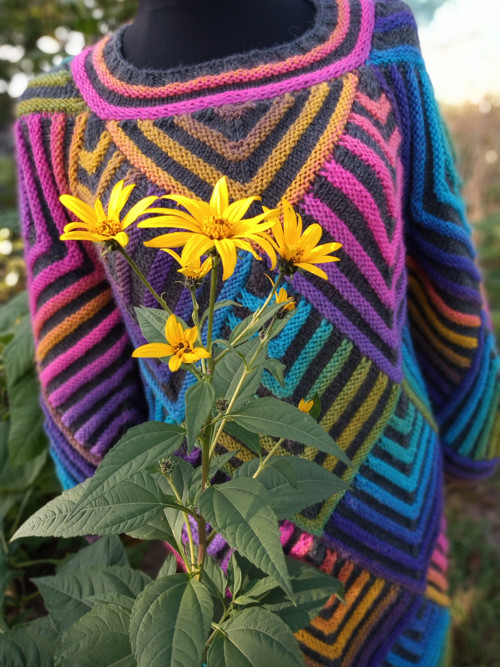 Pletený svetr multicolor. — foto 5