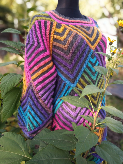 Pletený svetr multicolor. — foto 3