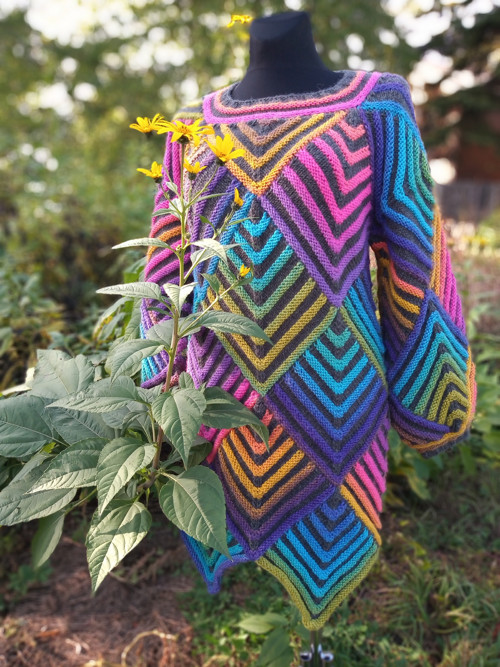 Pletený svetr multicolor. — foto 2