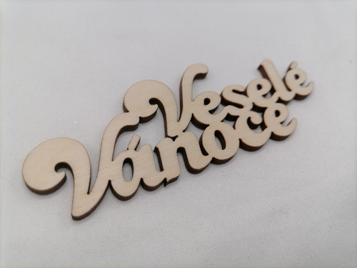 Dřevěný nápis Veselé Vánoce — foto 2