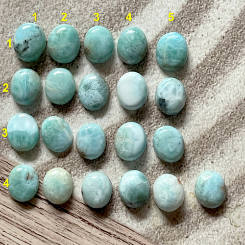 Larimar pravý kabošon 12x10mm — foto 2