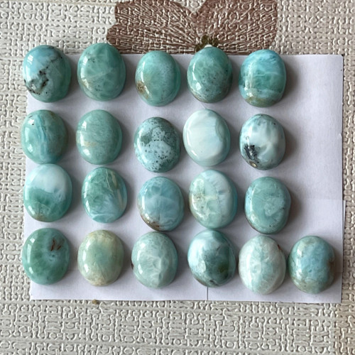 Larimar pravý kabošon 12x10mm — foto 4