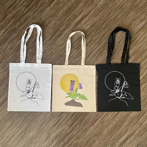 Plátěná taška - Fialka, černá — foto 4