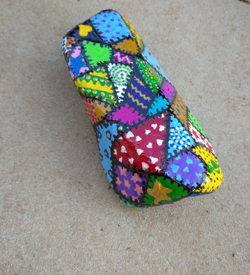Malovaný kámen "malý patchwork" — foto 4