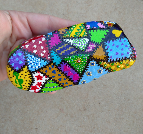 Malovaný kámen "malý patchwork" — foto 5