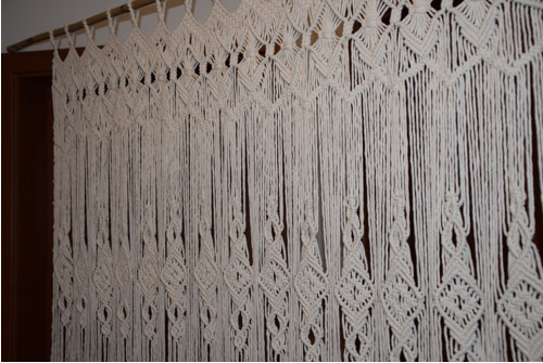 Macramé drhaná záclona 135x135cm — foto 3