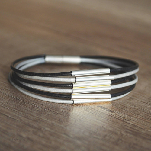 Silver black - kožený náramek — foto 2