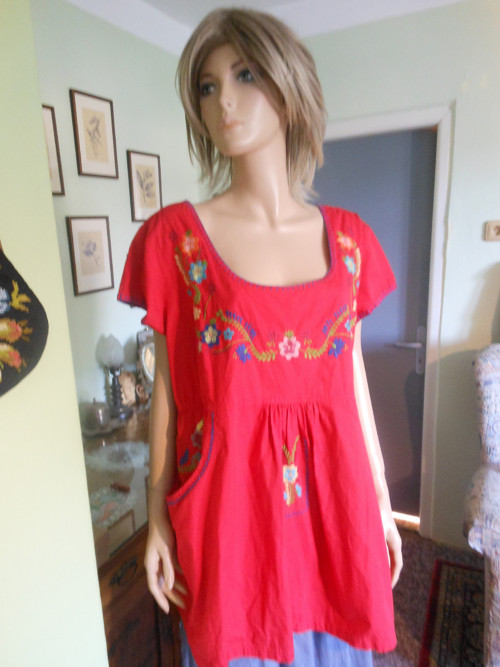 Boho vyšívaná tunika, vel.54 — foto 2