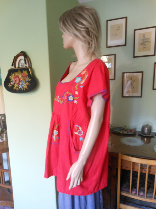 Boho vyšívaná tunika, vel.54 — foto 4