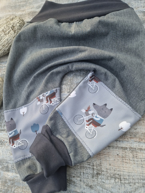 BAGGY SOFTSHELL ... šedá melanž - lišák — foto 3