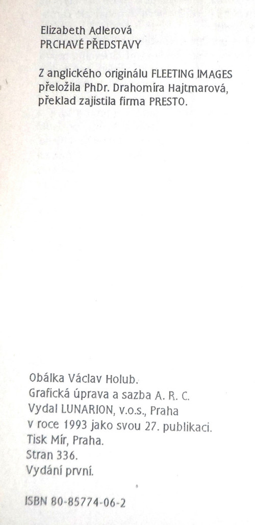 Elizabeth Adler: PRCHAVÉ PŘEDSTAVY, román, 1993 — foto 4