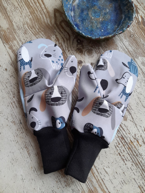 Softshellové rukavice-92-98cm-pejsci — foto 3