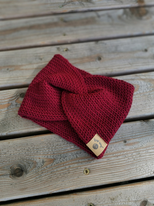 Twist merino čelenka - vínová — foto 5
