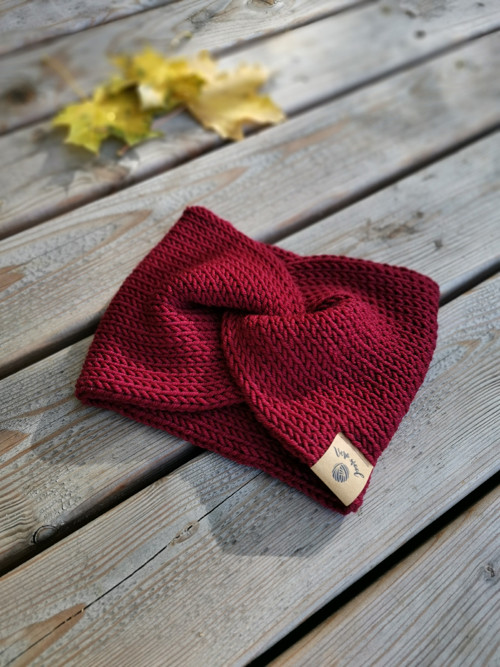 Twist merino čelenka - vínová — foto 3