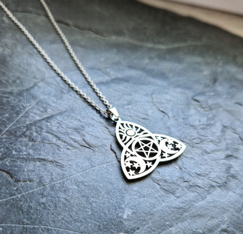 Ocelový náhrdelník*triquetra*trojitý měsíc — foto 2
