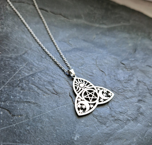 Ocelový náhrdelník*triquetra*trojitý měsíc — foto 4
