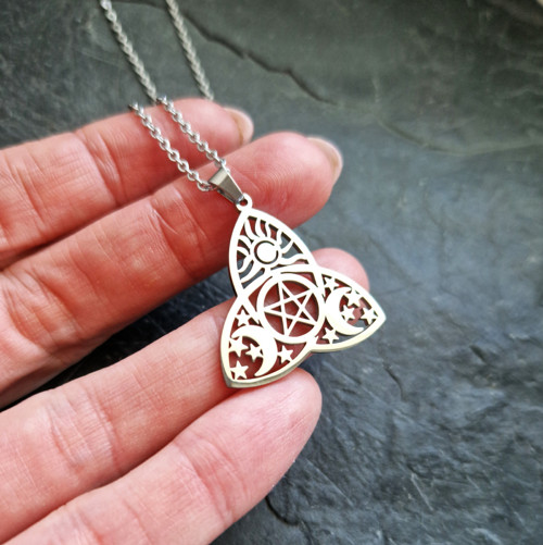Ocelový náhrdelník*triquetra*trojitý měsíc — foto 6