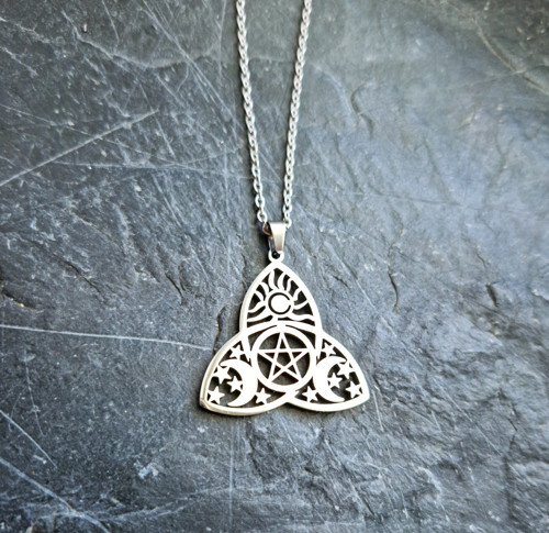 Ocelový náhrdelník*triquetra*trojitý měsíc — foto 5