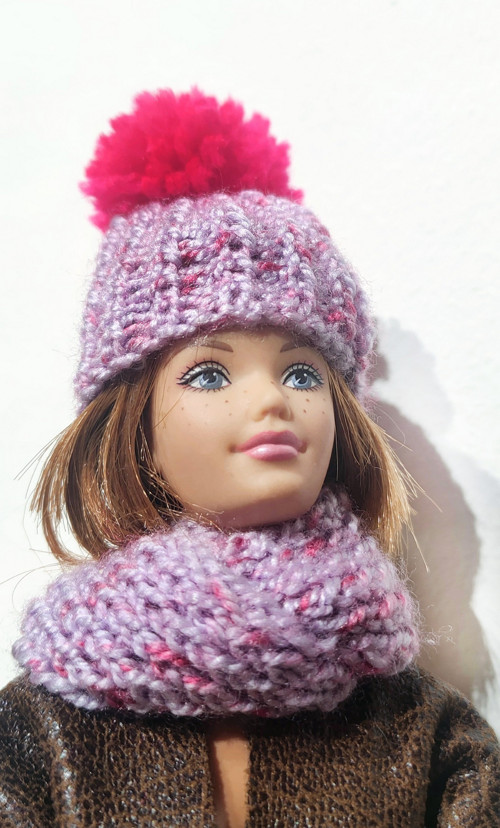 Čepice a nákrčník pro Barbie — foto 2