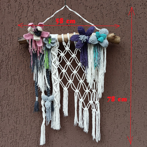 Květiny na větvi, macramé — foto 2