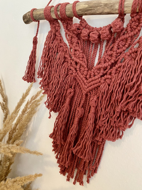 Macramé závěsná dekorace - divoká růže — foto 6