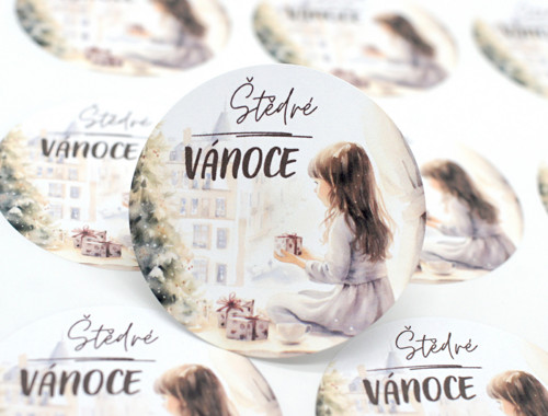 Samolepky Štědré Vánoce 12 ks - velké — foto 2
