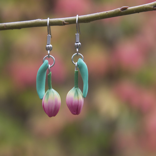 Náušnice - růžové tulipány — foto 5