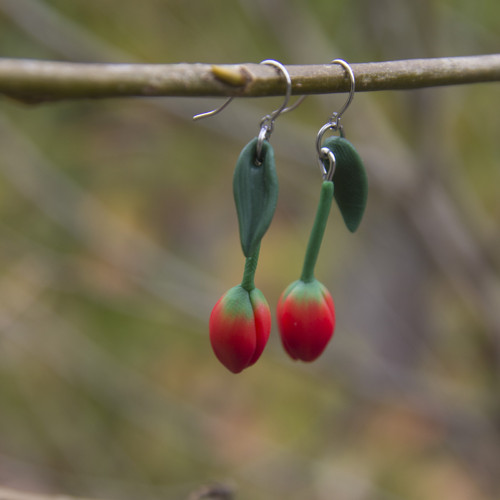 Náušnice - červené tulipány — foto 5