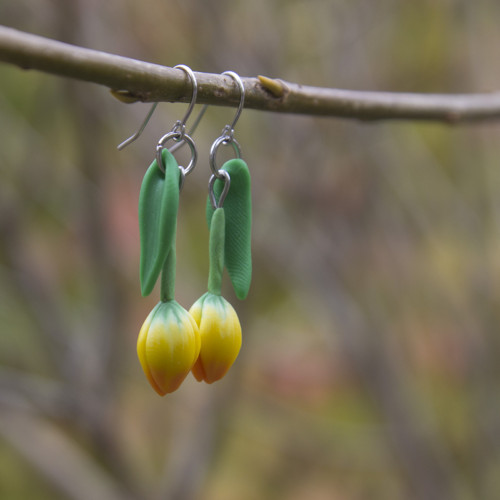 Náušnice - žluté tulipány — foto 6