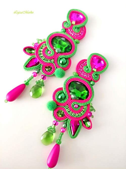 Romina soutache/sutaš náušnice — foto 3
