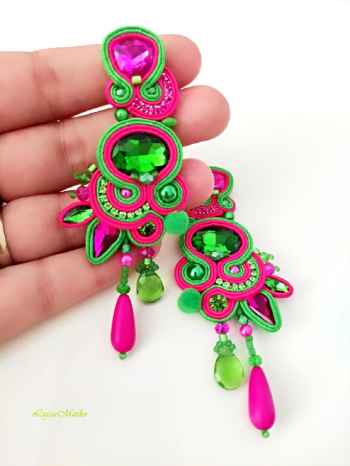 Romina soutache/sutaš náušnice — foto 4