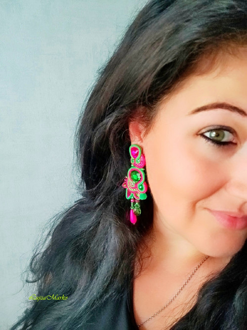 Romina soutache/sutaš náušnice — foto 5