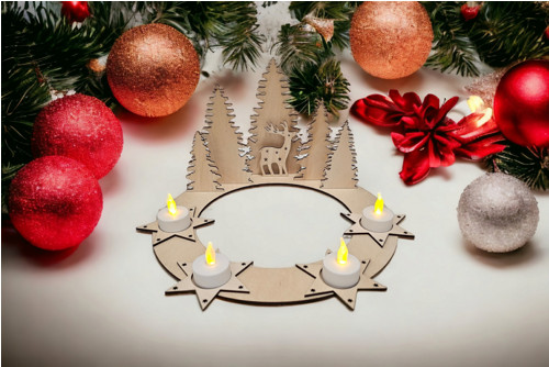 Vánoční LED dekorace Adventní věnec — foto 2