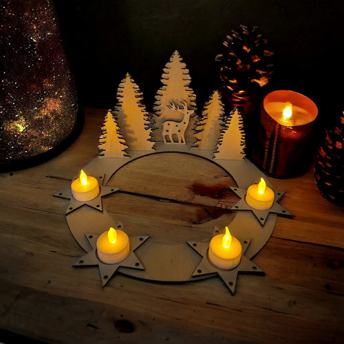 Vánoční LED dekorace Adventní věnec — foto 3