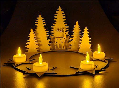 Vánoční LED dekorace Adventní věnec — foto 4
