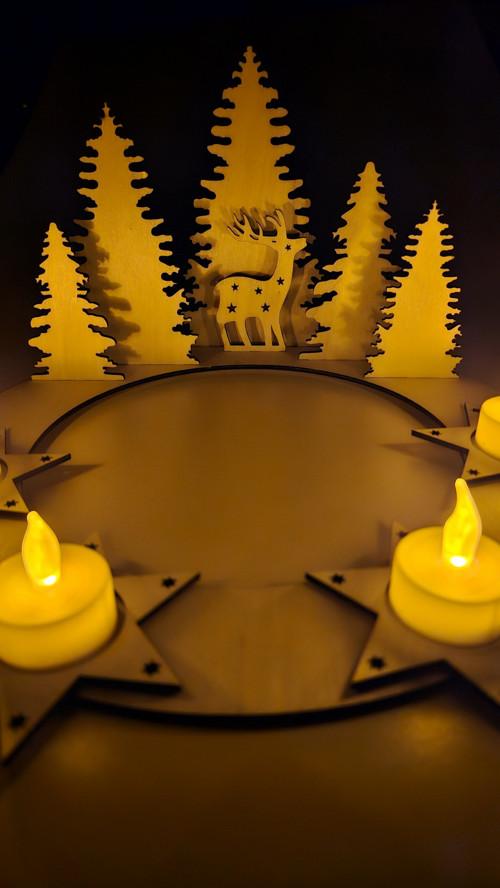 Vánoční LED dekorace Adventní věnec — foto 5