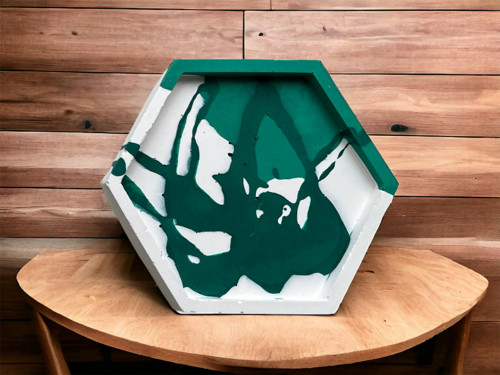Sada - Čtvercový A Hexagon Podtácek Bílo Zelený — foto 4