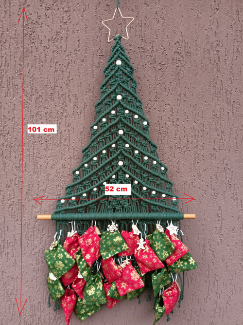 Adventní kalendář, vánoční stromeček, macramé — foto 2