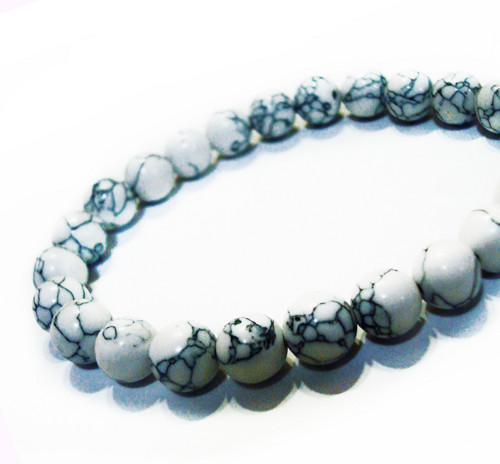 Náramek - White HOWLITE (MAGNEZIT) — foto 2
