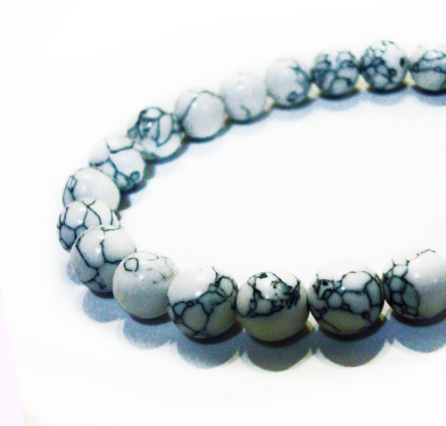 Náramek - White HOWLITE (MAGNEZIT) — foto 3